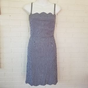 Vintage Moschino Scalloped Navy Gingham dress